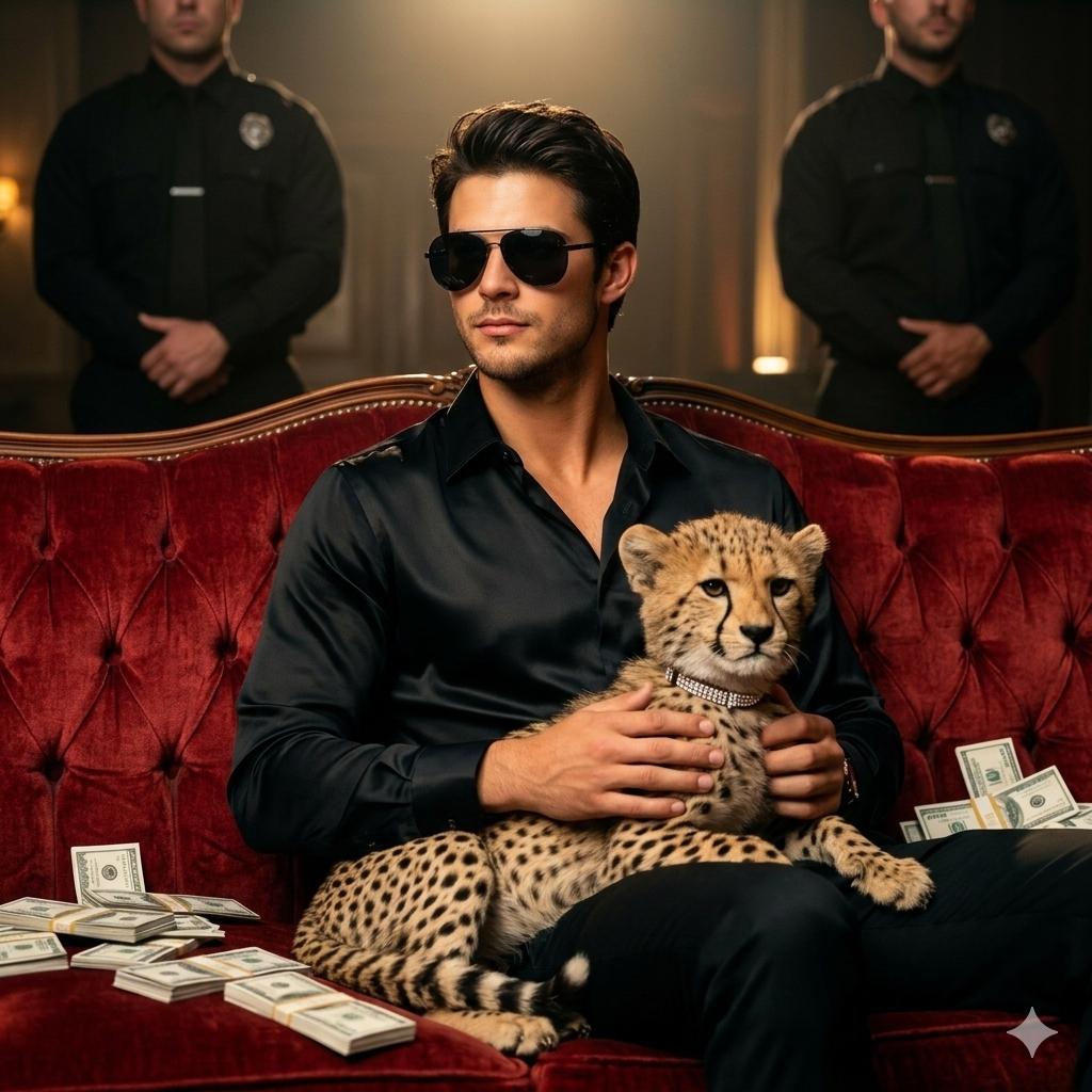 Luxury Cheetah Sofa Portrait